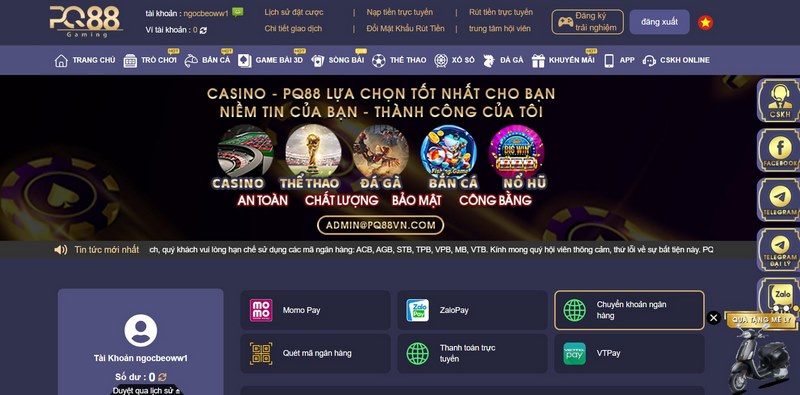 Nhà cái đang cung cấp nhiều phương thức giao dịch khác nhau rất tiện lợi 